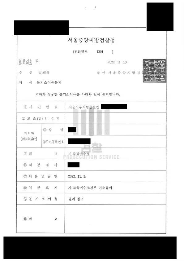 준강제추행 혐의에서 교육이수 조건부 기소유예를 받은 사례