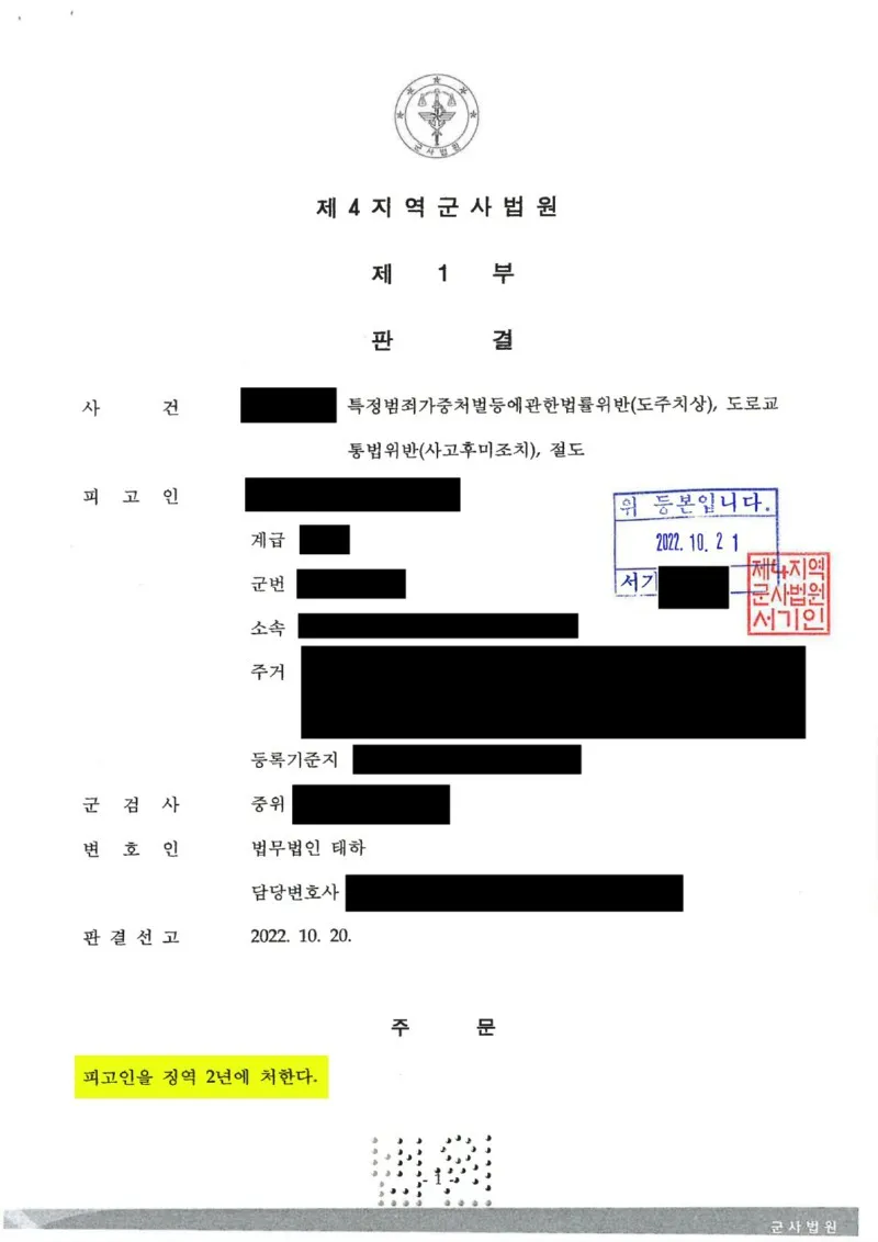 도주치상·절도 혐의에서 치료 필요성을 소명해 집행유예가 선고된 사례