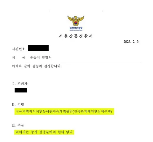 강제추행 혐의없음 처분을 받은 사례