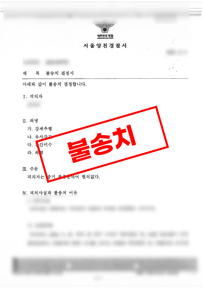 객관적 자료와 제3자 진술로 불송치 결정을 받은 사례