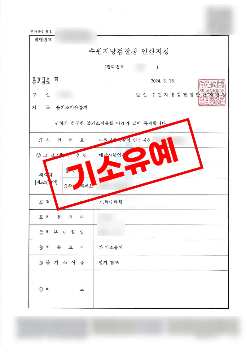 피해자와의 신속한 합의로 기소유예 처분을 받은 특수폭행 사례