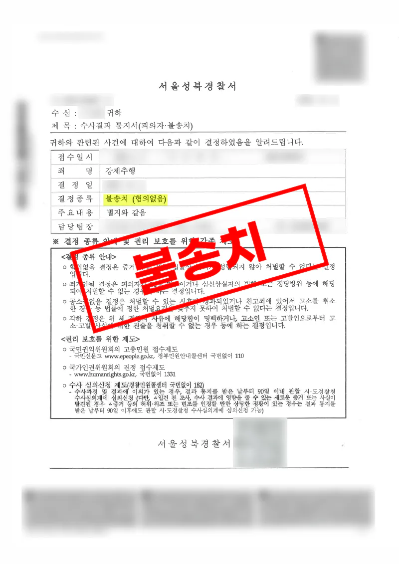 합의된 관계 정황을 소명해 강제추행 혐의없음 불송치를 이끈 사례