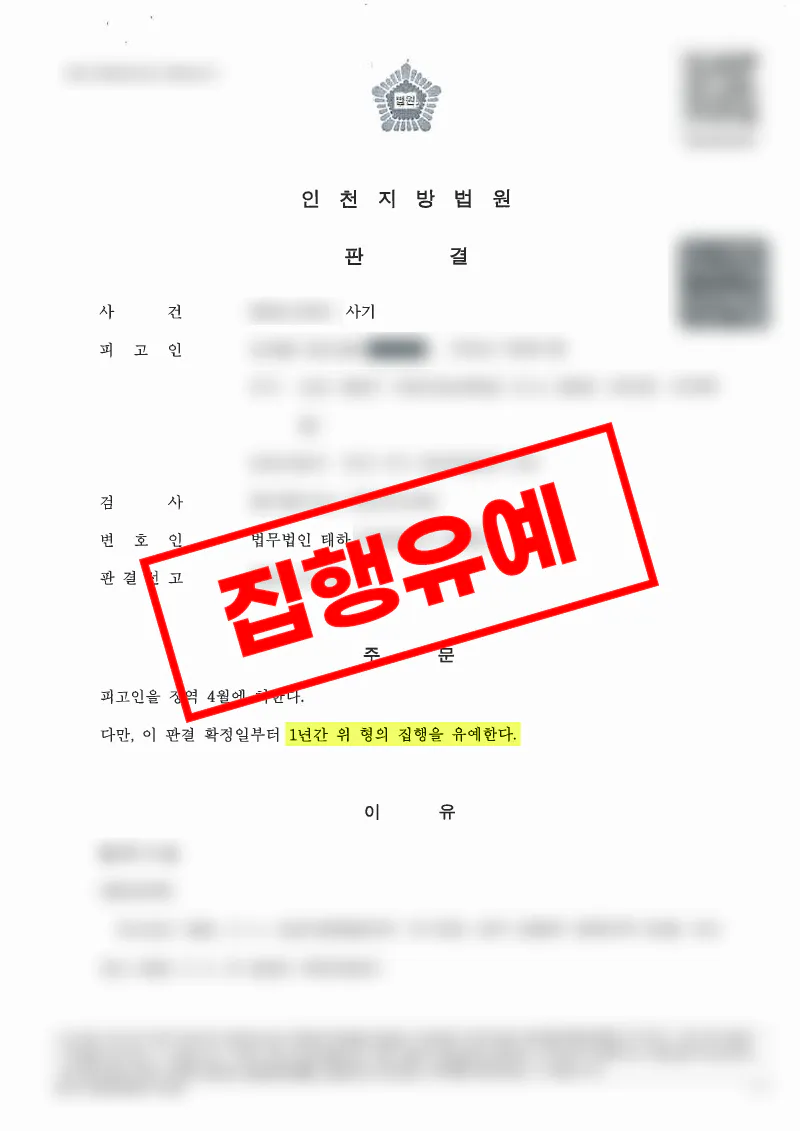 약 6천만 원 차용금 사기 혐의에서 집행유예를 받은 사례