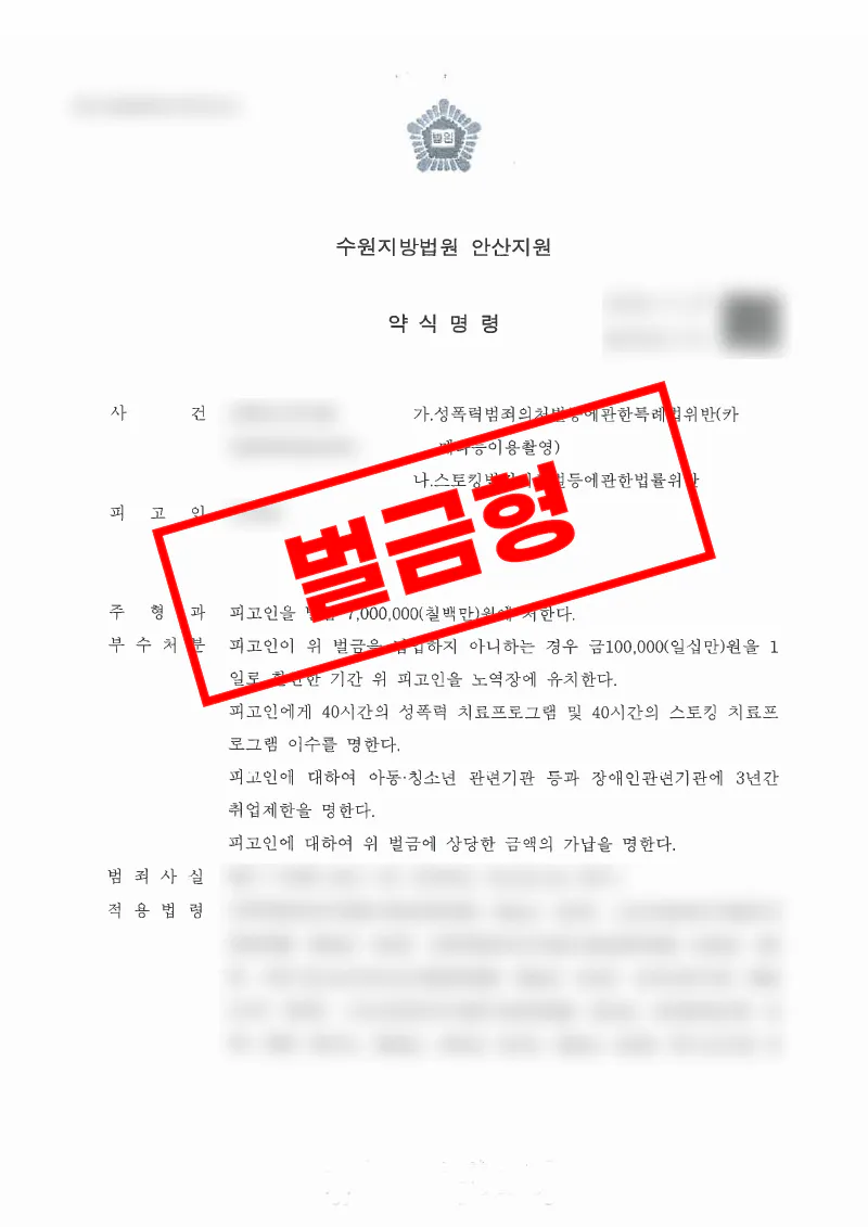 스토킹 메시지와 불법촬영 의심 사진 전송 피해에서 피의자 특정 및 합의금 수령까지 이끈 사례