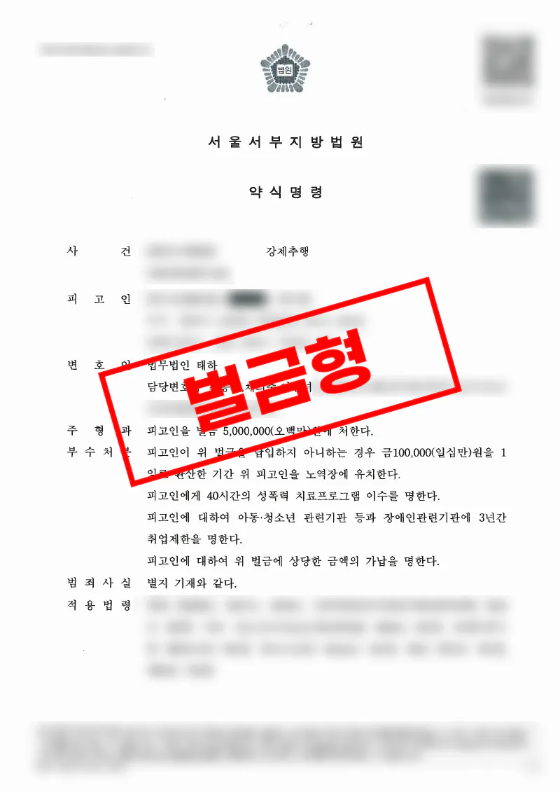 클럽 강제추행 혐의, 동종 전과에도 벌금형으로 마무리된 사례