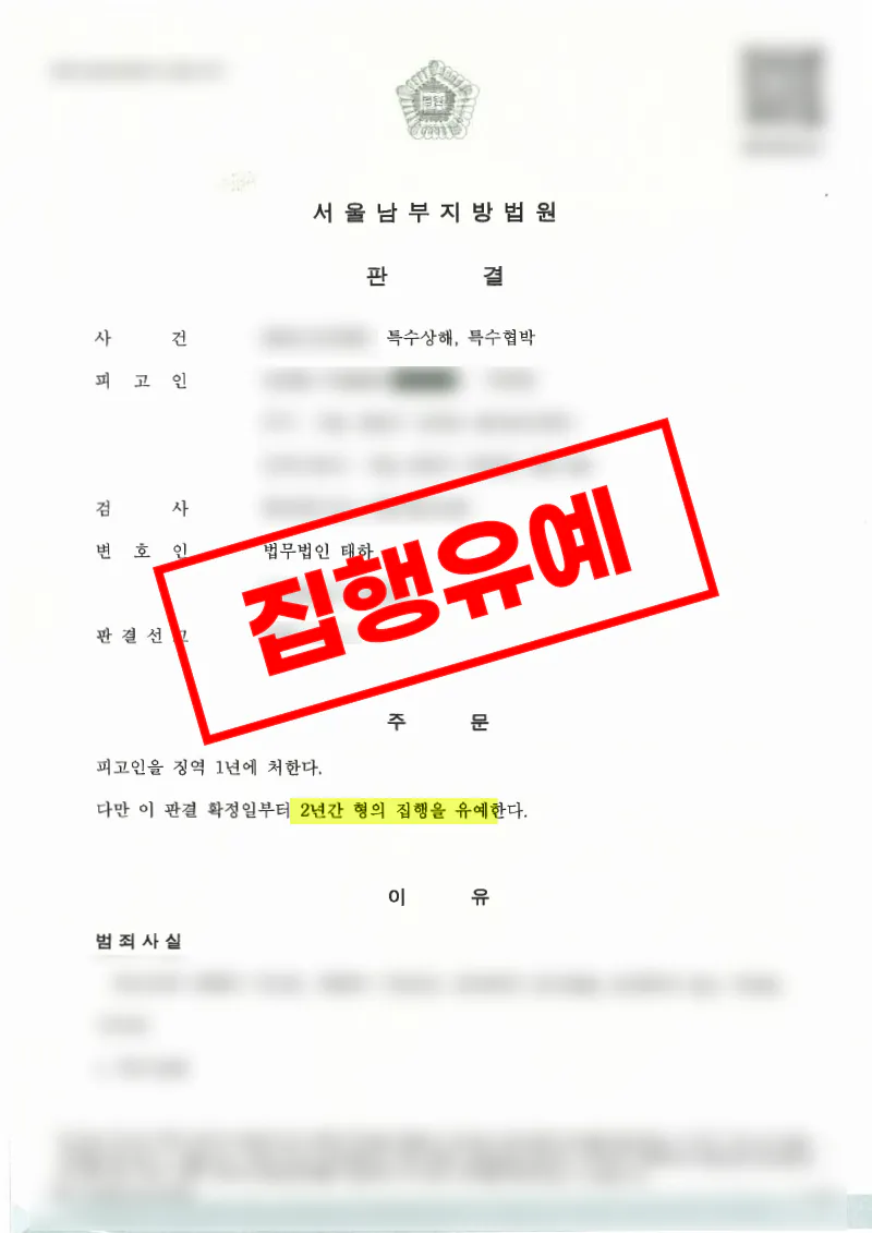 흉기 사용 특수상해·특수협박 사건에서 집행유예를 받은 사례