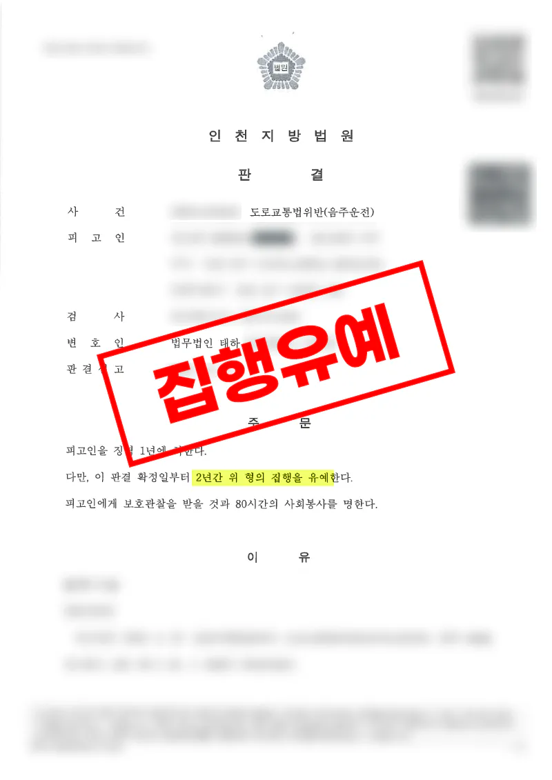 음주운전 실형 전과가 있었지만 치료와 재범방지 자료로 집행유예를 이끈 사례