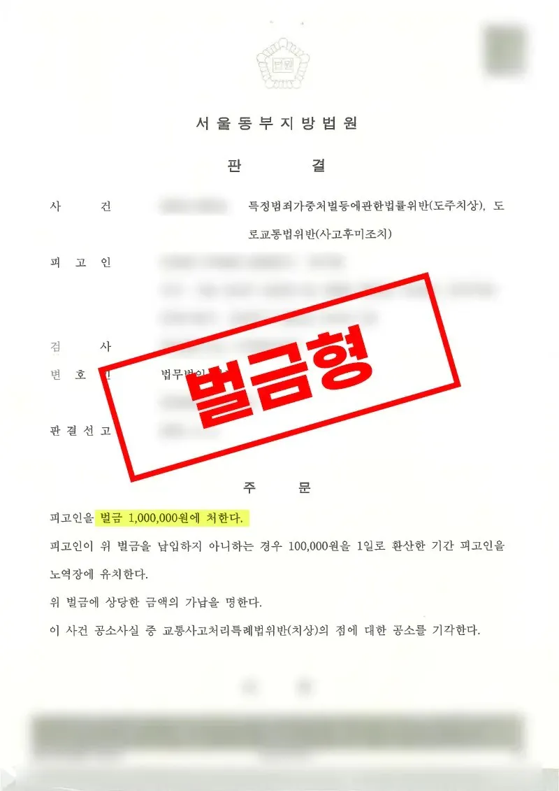 치상 혐의가 정식재판과 항소심을 거쳐 벌금 100만 원으로 감액된 사례